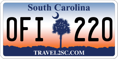 SC license plate OFI220