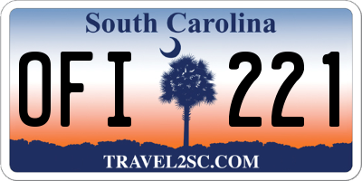 SC license plate OFI221