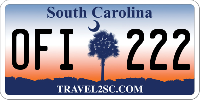 SC license plate OFI222