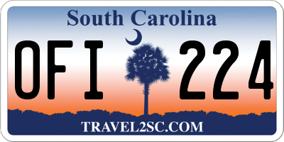 SC license plate OFI224