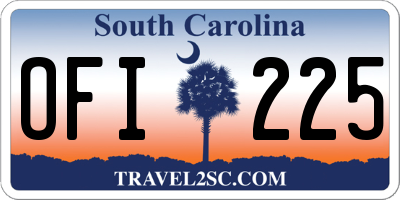 SC license plate OFI225