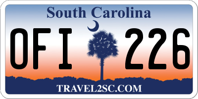 SC license plate OFI226