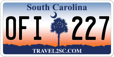 SC license plate OFI227