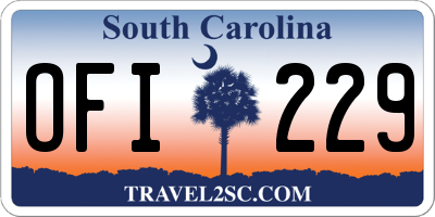 SC license plate OFI229