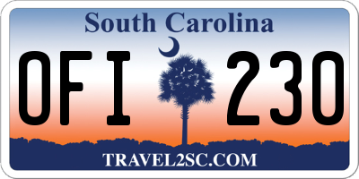 SC license plate OFI230