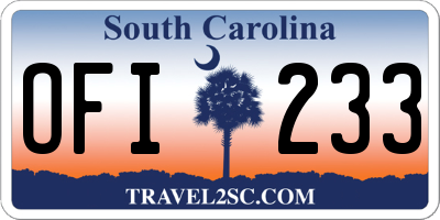 SC license plate OFI233