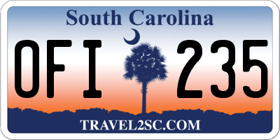 SC license plate OFI235