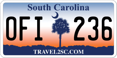 SC license plate OFI236