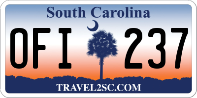 SC license plate OFI237