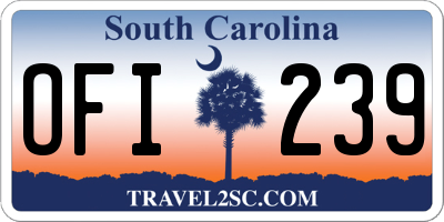 SC license plate OFI239