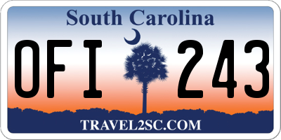 SC license plate OFI243