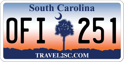 SC license plate OFI251