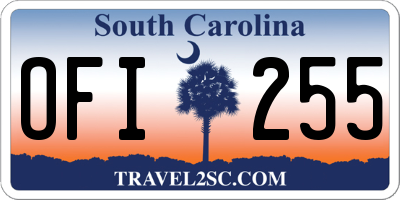 SC license plate OFI255
