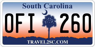 SC license plate OFI260