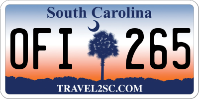 SC license plate OFI265
