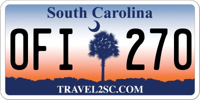 SC license plate OFI270