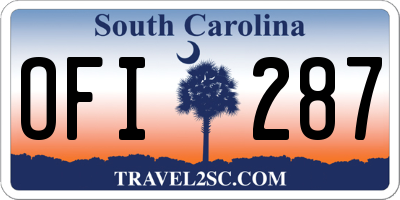 SC license plate OFI287
