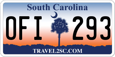 SC license plate OFI293