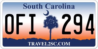 SC license plate OFI294