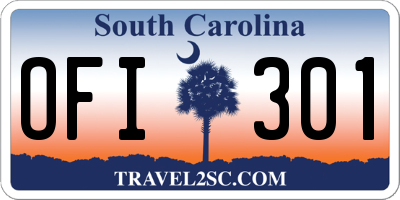 SC license plate OFI301