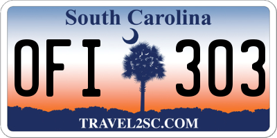 SC license plate OFI303