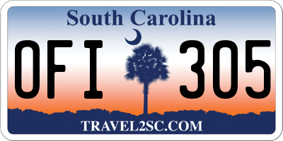 SC license plate OFI305