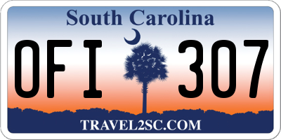 SC license plate OFI307