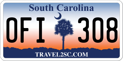 SC license plate OFI308