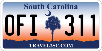 SC license plate OFI311