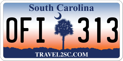 SC license plate OFI313