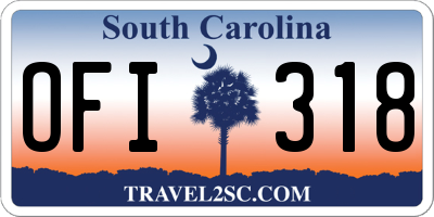 SC license plate OFI318