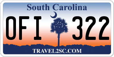 SC license plate OFI322