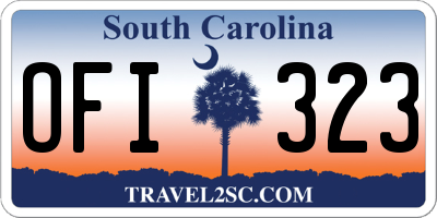 SC license plate OFI323