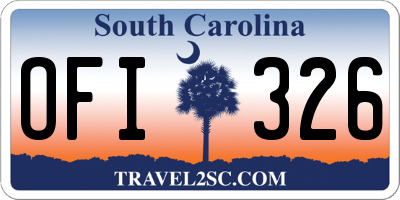 SC license plate OFI326