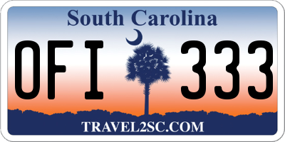 SC license plate OFI333
