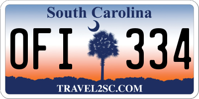 SC license plate OFI334
