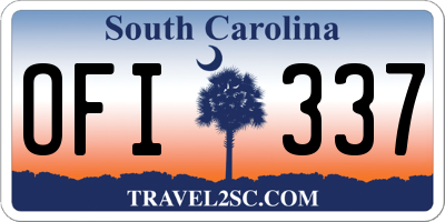 SC license plate OFI337