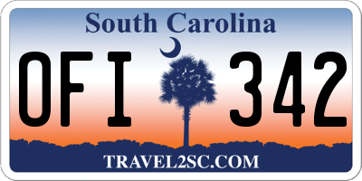 SC license plate OFI342