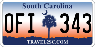 SC license plate OFI343