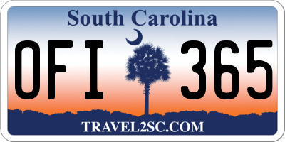 SC license plate OFI365