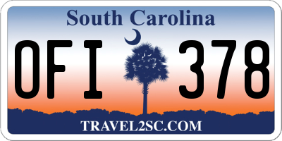 SC license plate OFI378