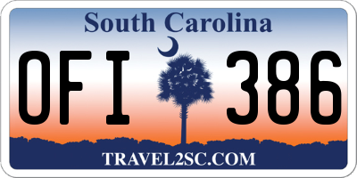 SC license plate OFI386