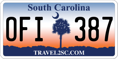 SC license plate OFI387