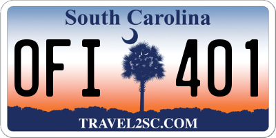 SC license plate OFI401