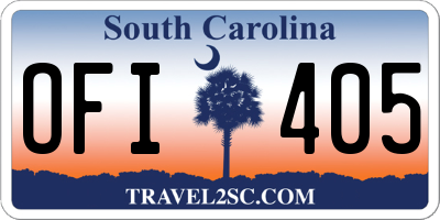 SC license plate OFI405