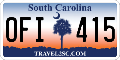 SC license plate OFI415