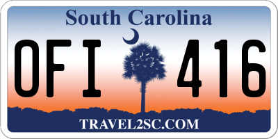 SC license plate OFI416