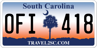 SC license plate OFI418