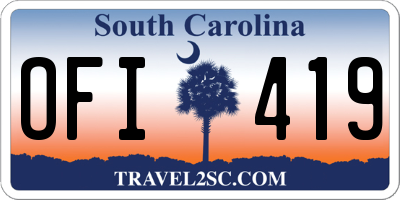 SC license plate OFI419