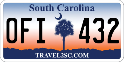 SC license plate OFI432